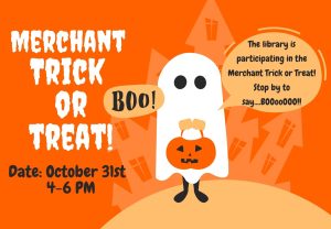 Merchant Trick or Treat at the Library