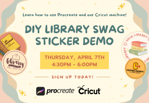 DIY Library Swag Sticker Demo @ Custer County Library