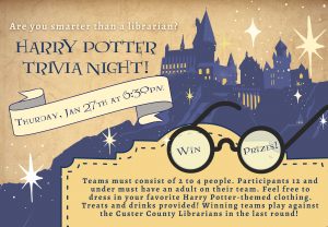 Harry Potter Trivia Night! @ Custer County Library