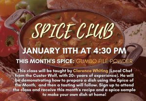 January Spice Club @ Custer County Library